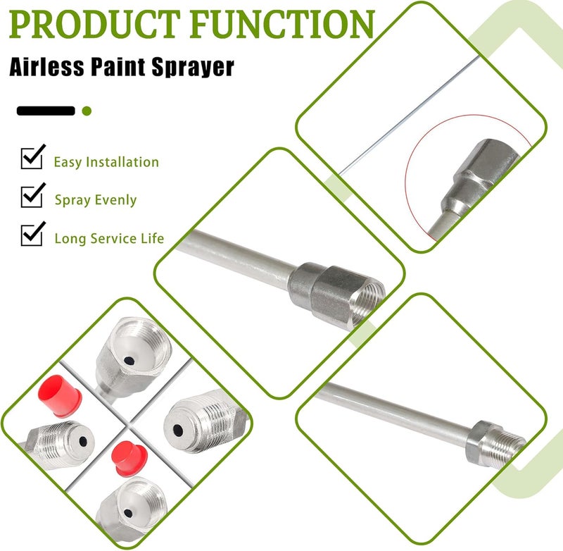 elfinrm 59Inch Airless Paint Sprayer Tip Extension Pole, Spray Gun Tip Extension Rod with Red Guard - Image 3